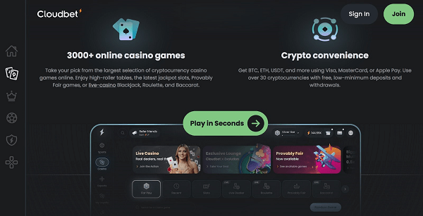 Cloudbet Homepage