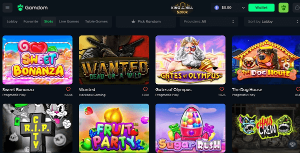 Gamdom homepage