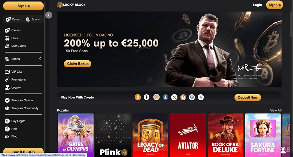 Lucky Block homepage