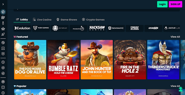Mega Dice homepage
