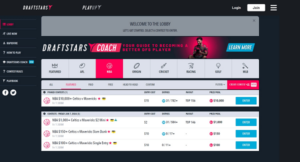 the Draftstars Lobby Layout