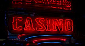 A neon casino sign
