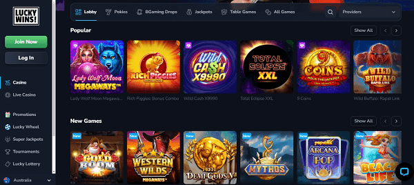 Lucky Wins Casino brings a wealth of experiences, featuring everything from trending pokies to timeless table games, live dealers, or innovative 'first person' games, promising something to captivate every gaming enthusiast.