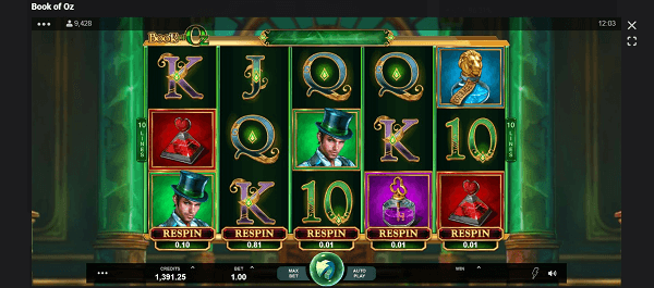 Book of Oz slot Microgaming