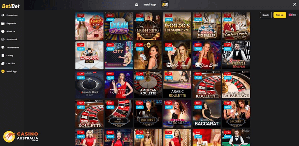 Live casino games at BetiBet Casino
