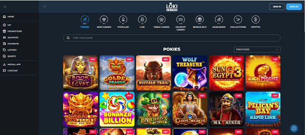 Loki Casino Australia games lobby