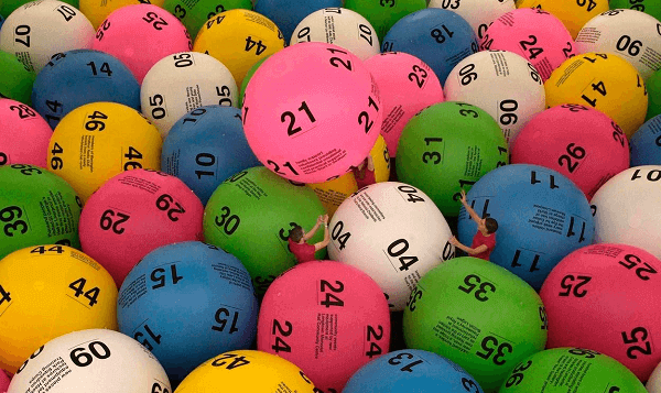 Lotto balls featuring a diverse array of numbers and hues
