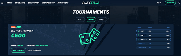 Турниры Playzilla