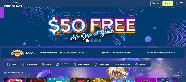 Overview of PrimaPlay Casino's Australian Interface