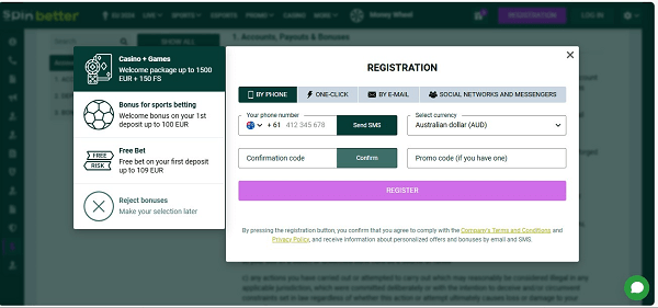 Registration Steps for SpinBetter Casino