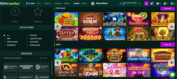 Game Selection at SpinBetter Casino Australia