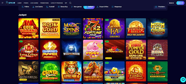 Spinjo Online casino Jackpot games