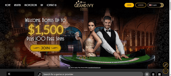 The Grand ivy Casino Homepage