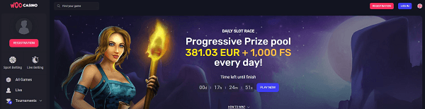 Главная страница WooCasino