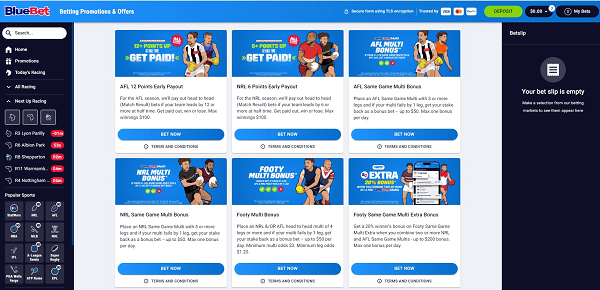 bonuses available at bluebet