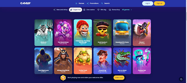 Casoo Casino games lobby