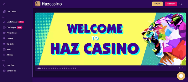 Haz Casino Australia interface