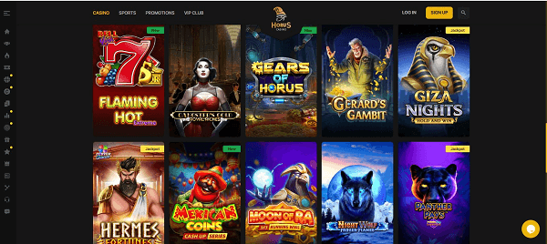 Horus Casino games lobby