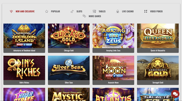 Platinum Play Casino game lobby.