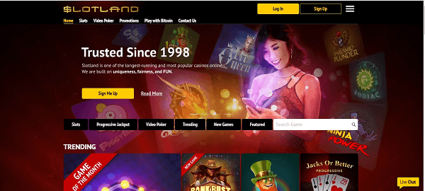Slotland Casino Interface