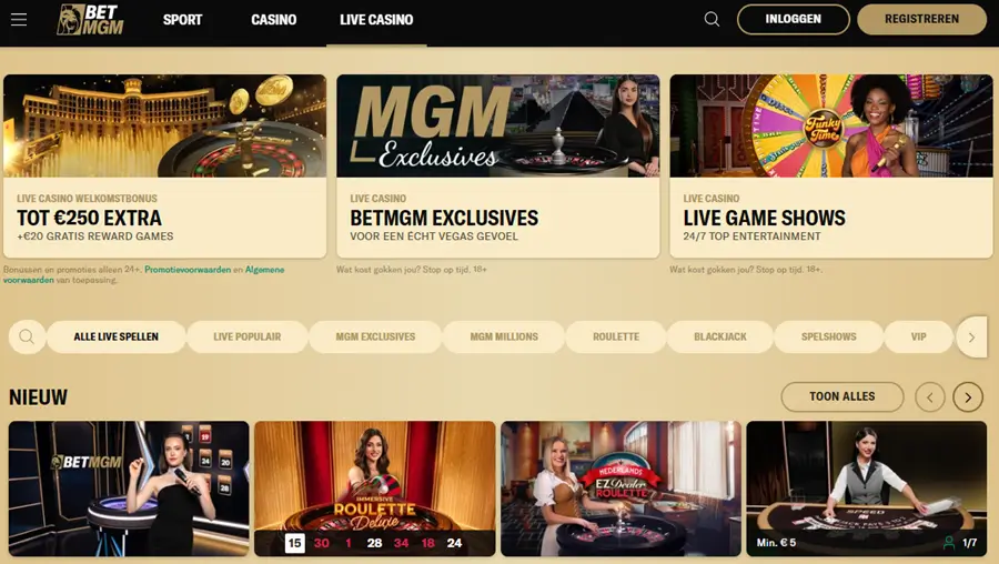 Betmgm live casino screenshot
