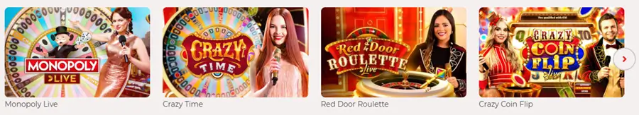 live casino spelshows
