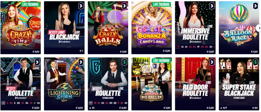 live casinospellen sectie